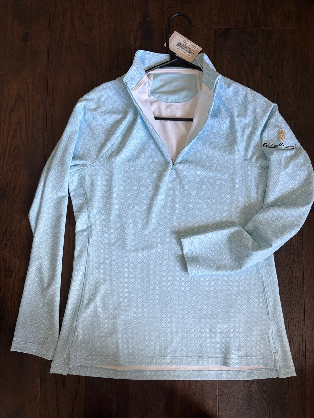 Peter Millar Light Blue V-Neck Performance Sweater - Old Memorial logo- Women M